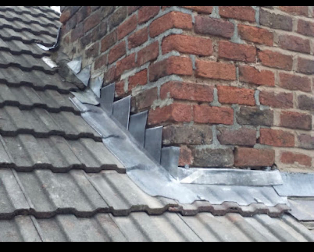 Chimney stack with new lead flashing and repointing in Colchester, Essex